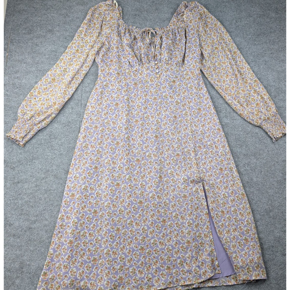 Forever 21 Milkmaid Dress Womens 1X Cottage Core Peasant Metallic Purple Y2K - Picture 7 of 9